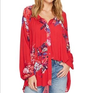 Free People Meadow Lark floral tunic